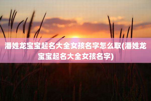 潘姓龙宝宝起名大全女孩名字怎么取(潘姓龙宝宝起名大全女孩名字)