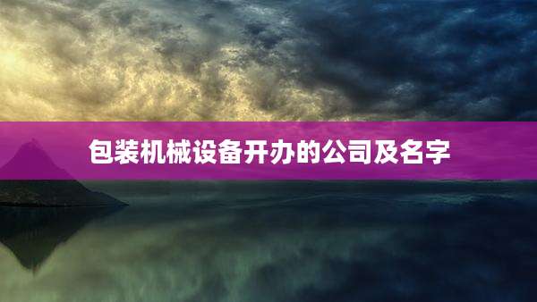 包装机械设备开办的公司及名字