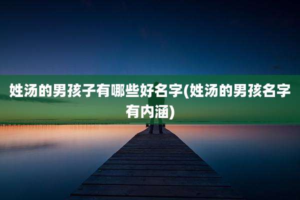 姓汤的男孩子有哪些好名字(姓汤的男孩名字有内涵)
