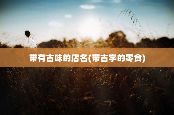 带有古味的店名(带古字的零食)