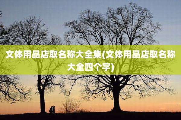 文体用品店取名称大全集(文体用品店取名称大全四个字)