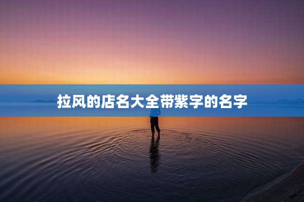 拉风的店名大全带紫字的名字