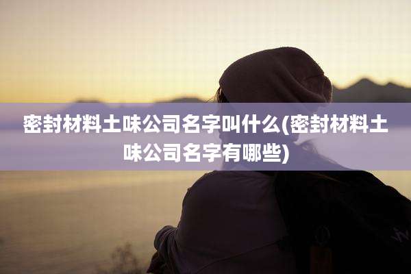 密封材料土味公司名字叫什么(密封材料土味公司名字有哪些)