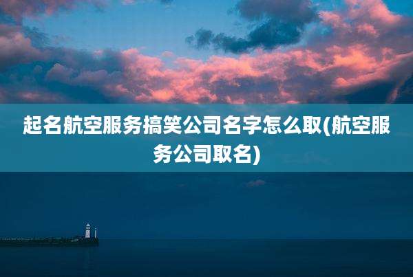 起名航空服务搞笑公司名字怎么取(航空服务公司取名)