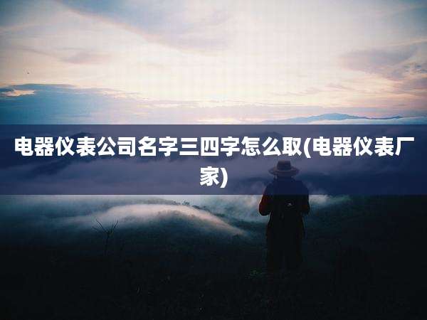 电器仪表公司名字三四字怎么取(电器仪表厂家)