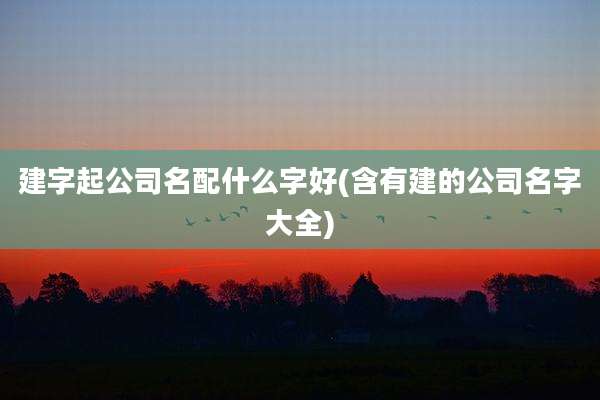 建字起公司名配什么字好(含有建的公司名字大全)