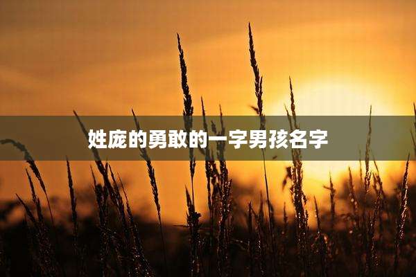 姓庞的勇敢的一字男孩名字