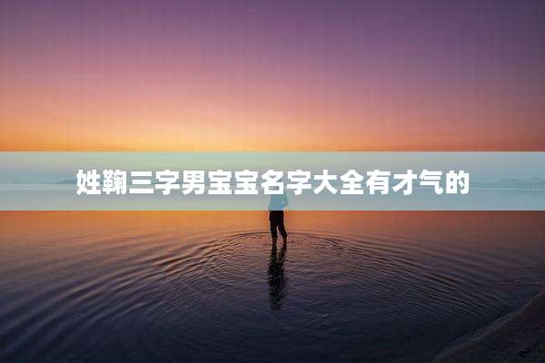 姓鞠三字男宝宝名字大全有才气的