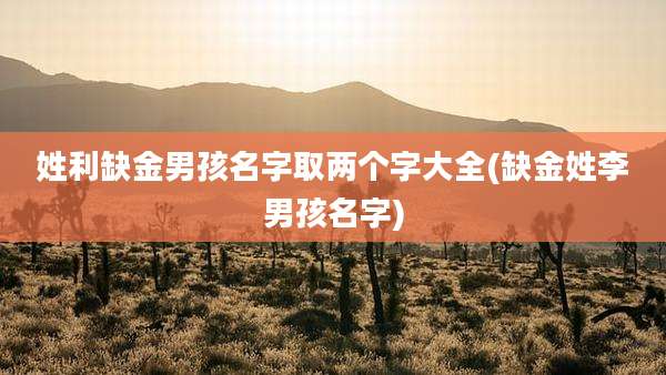 姓利缺金男孩名字取两个字大全(缺金姓李男孩名字)