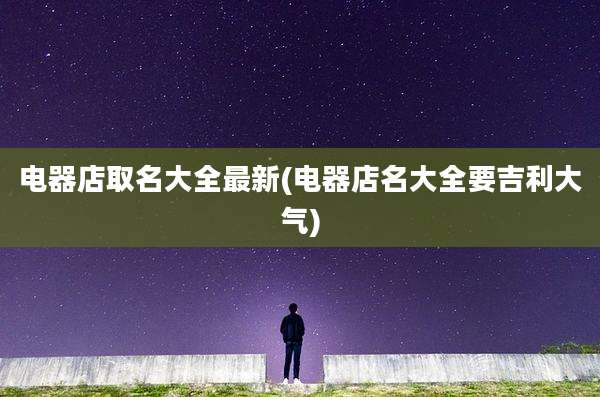 电器店取名大全最新(电器店名大全要吉利大气)