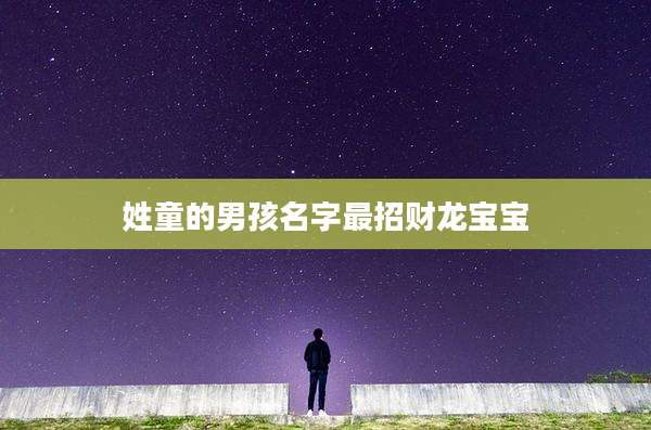 姓童的男孩名字最招财龙宝宝