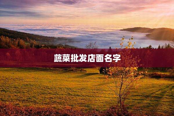 蔬菜批发店面名字