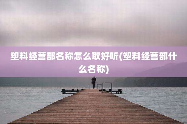 塑料经营部名称怎么取好听(塑料经营部什么名称)