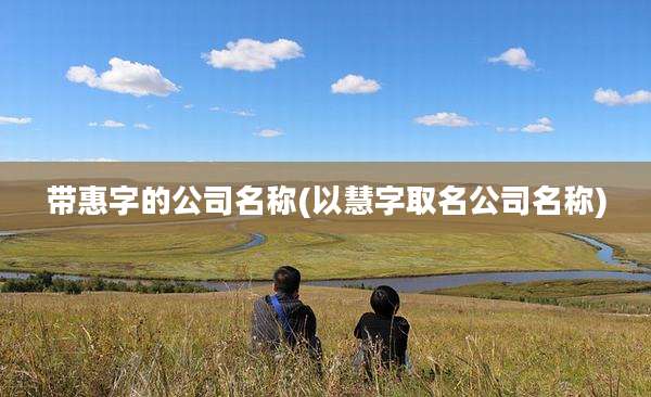 带惠字的公司名称(以慧字取名公司名称)