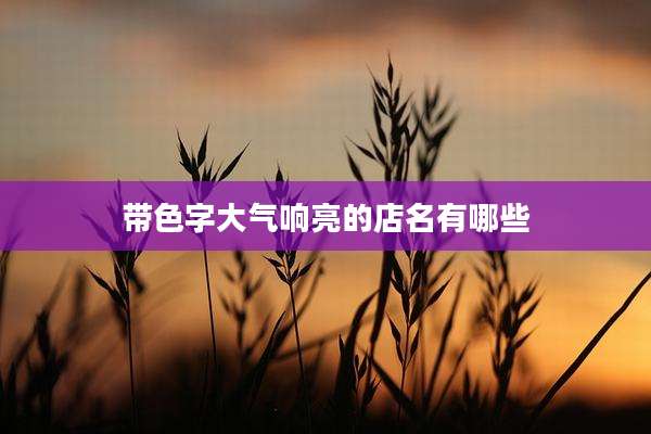 带色字大气响亮的店名有哪些