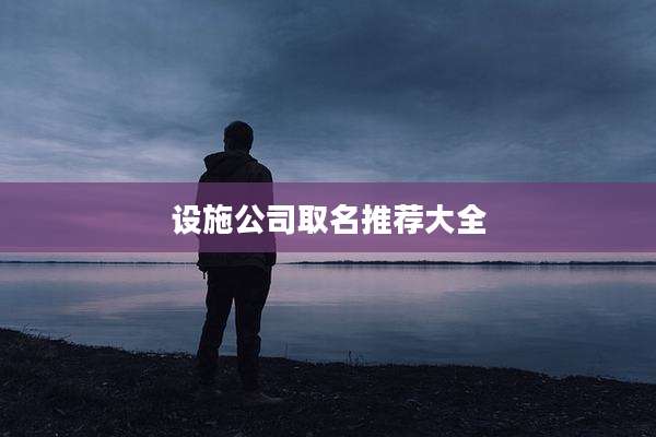 设施公司取名推荐大全