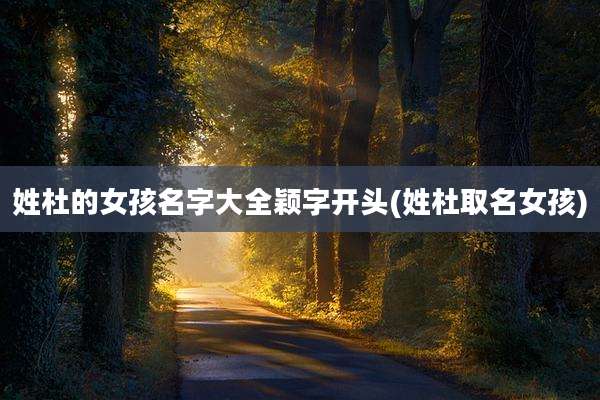 姓杜的女孩名字大全颖字开头(姓杜取名女孩)
