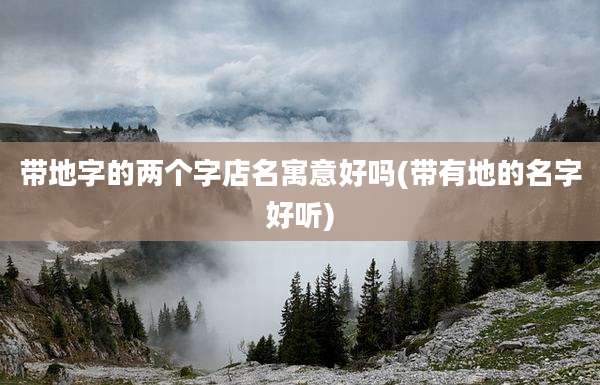 带地字的两个字店名寓意好吗(带有地的名字好听)