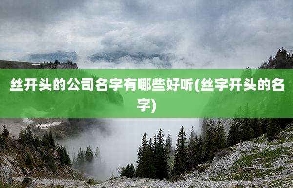 丝开头的公司名字有哪些好听(丝字开头的名字)