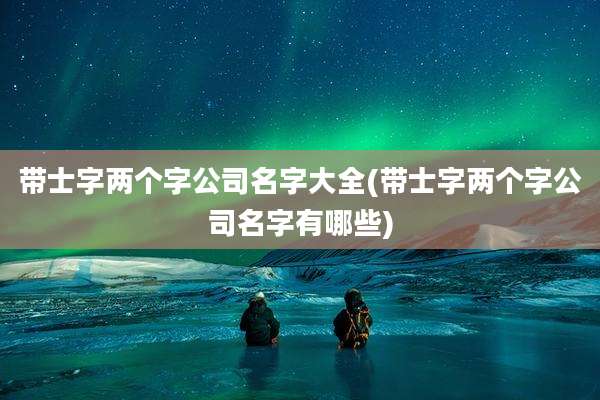 带士字两个字公司名字大全(带士字两个字公司名字有哪些)