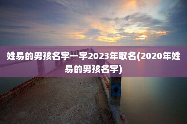 姓易的男孩名字一字2023年取名(2020年姓易的男孩名字)