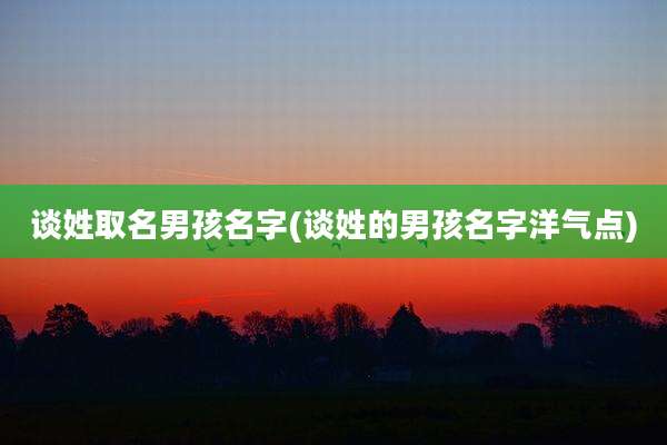 谈姓取名男孩名字(谈姓的男孩名字洋气点)