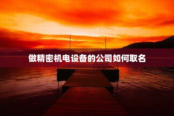做精密机电设备的公司如何取名