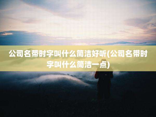 公司名带时字叫什么简洁好听(公司名带时字叫什么简洁一点)