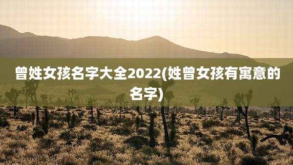 曾姓女孩名字大全2022(姓曾女孩有寓意的名字)