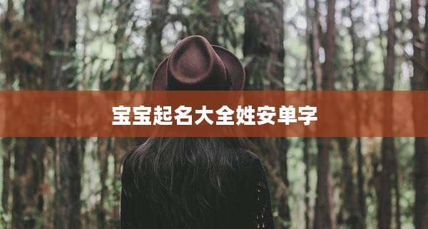 宝宝起名大全姓安单字