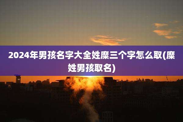 2024年男孩名字大全姓糜三个字怎么取(糜姓男孩取名)