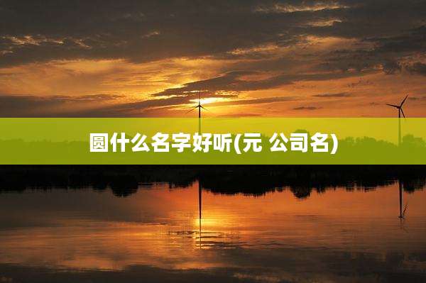圆什么名字好听(元 公司名)