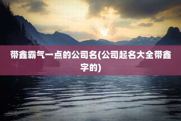 带鑫霸气一点的公司名(公司起名大全带鑫字的)