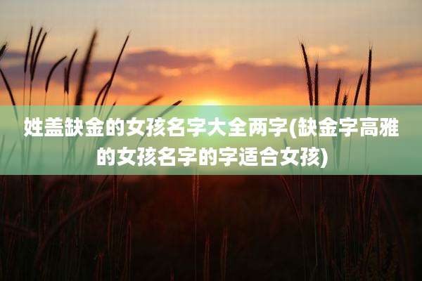 姓盖缺金的女孩名字大全两字(缺金字高雅的女孩名字的字适合女孩)