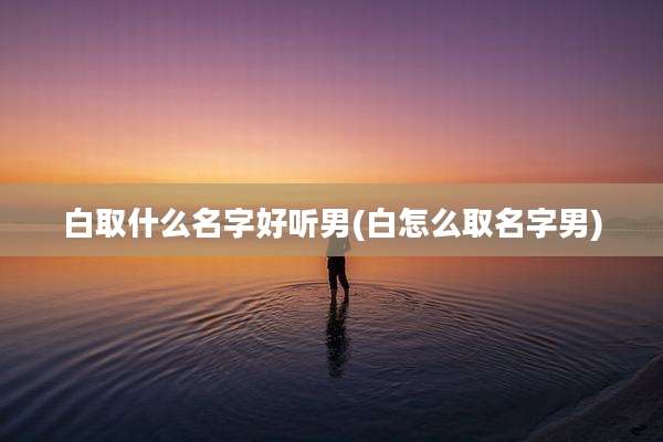 白取什么名字好听男(白怎么取名字男)