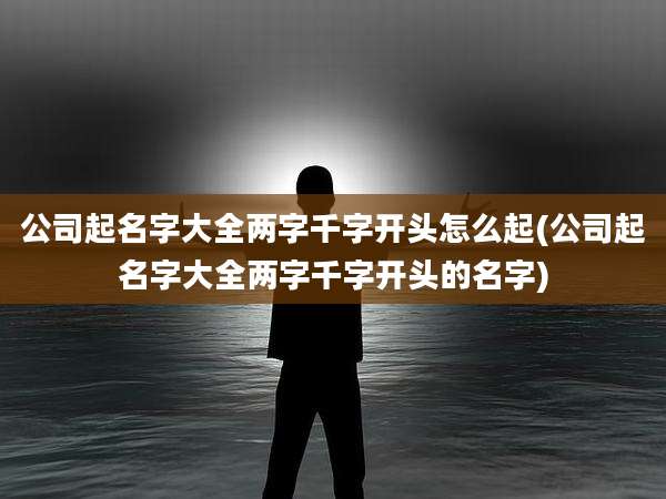 公司起名字大全两字千字开头怎么起(公司起名字大全两字千字开头的名字)