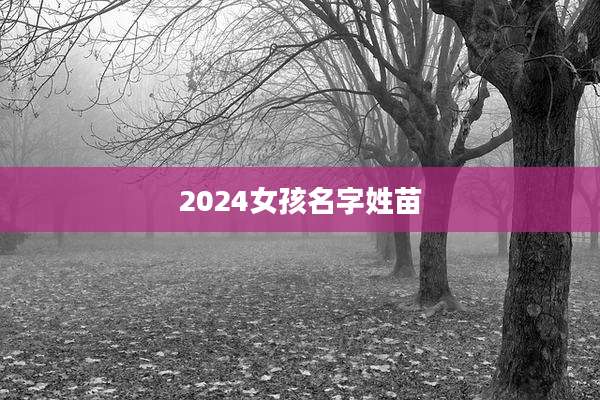 2024女孩名字姓苗