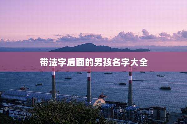 带法字后面的男孩名字大全