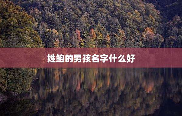 姓鲍的男孩名字什么好