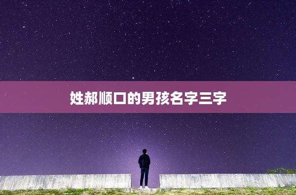 姓郝顺口的男孩名字三字