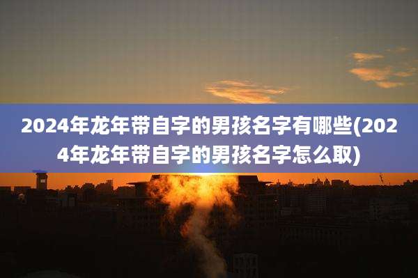 2024年龙年带自字的男孩名字有哪些(2024年龙年带自字的男孩名字怎么取)