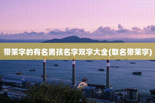 带茉字的有名男孩名字双字大全(取名带茉字)