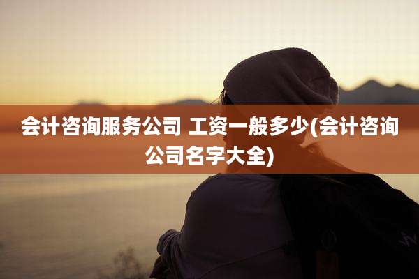 会计咨询服务公司 工资一般多少(会计咨询公司名字大全)