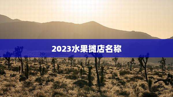 2023水果摊店名称