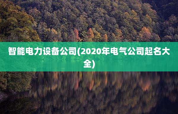 智能电力设备公司(2020年电气公司起名大全)