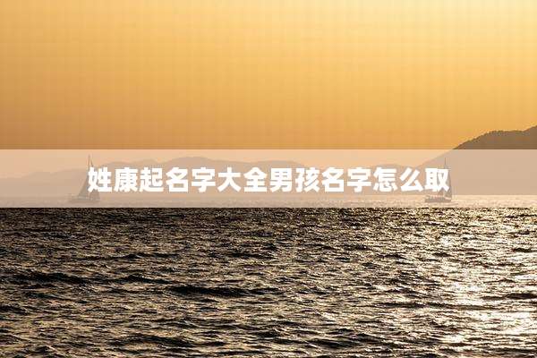 姓康起名字大全男孩名字怎么取