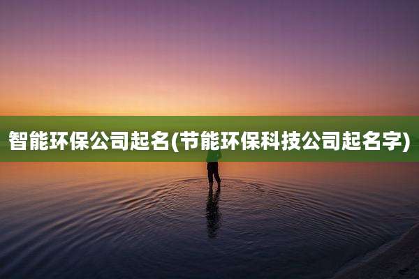智能环保公司起名(节能环保科技公司起名字)