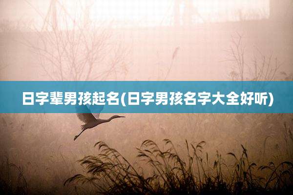 日字辈男孩起名(日字男孩名字大全好听)