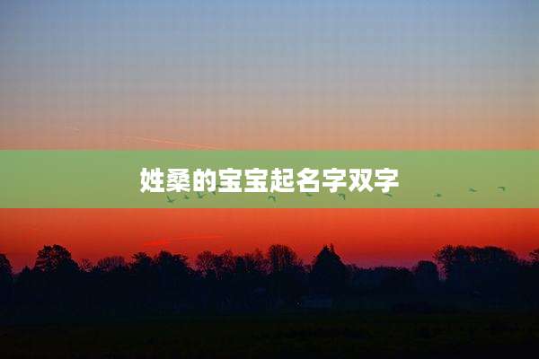 姓桑的宝宝起名字双字