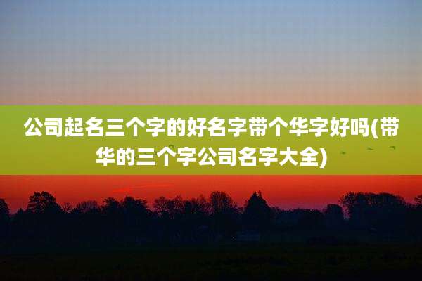 公司起名三个字的好名字带个华字好吗(带华的三个字公司名字大全)